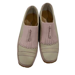 Walter Genuin Pink Cream Woman’s Golf Shoes Italian Leather Size 7 1/2 tassel